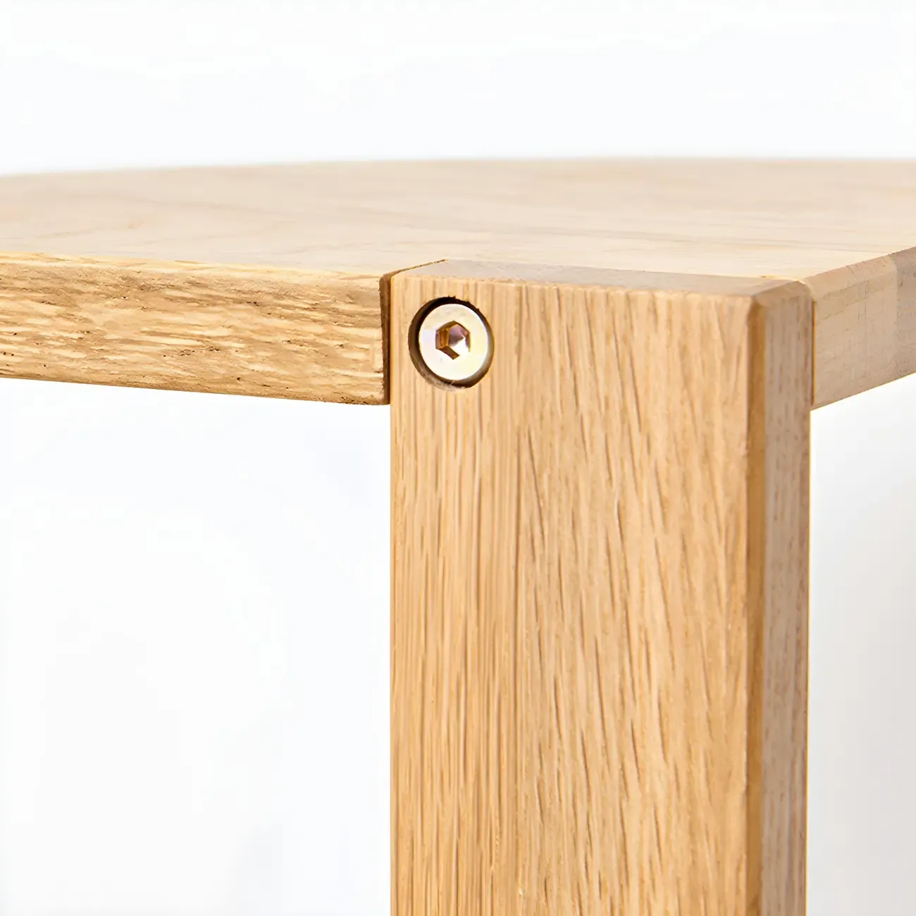 Floating Oak Corner Bookshelves Narrow 4 Shelf Image - 6