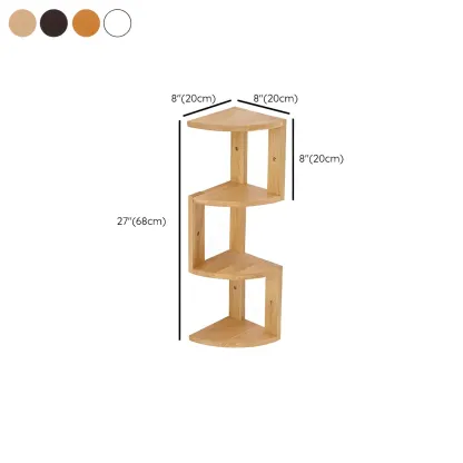 Floating Oak Corner Bookshelves Narrow 4 Shelf #size