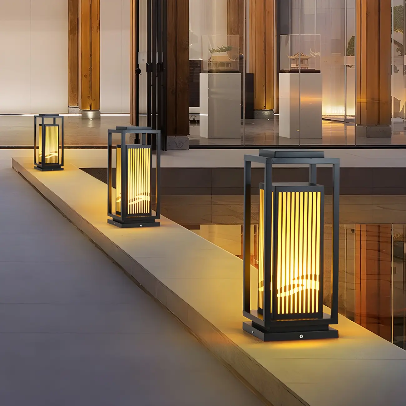 Elegant Vertical Open Rectangle Shade Post Cap Light Image - 1 | homeyfad