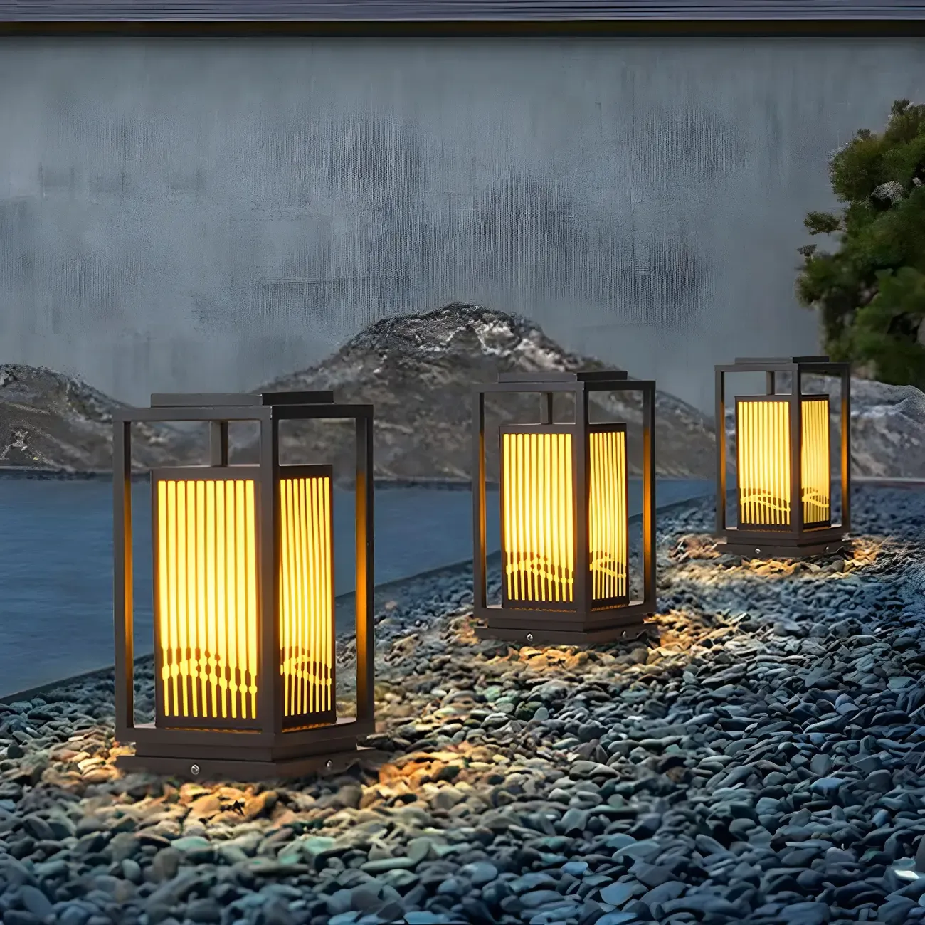 Elegant Vertical Open Rectangle Shade Post Cap Light Image - 5