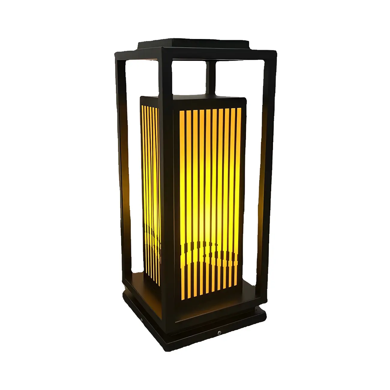 Elegant Vertical Open Rectangle Shade Post Cap Light Image - 6 | homeyfad