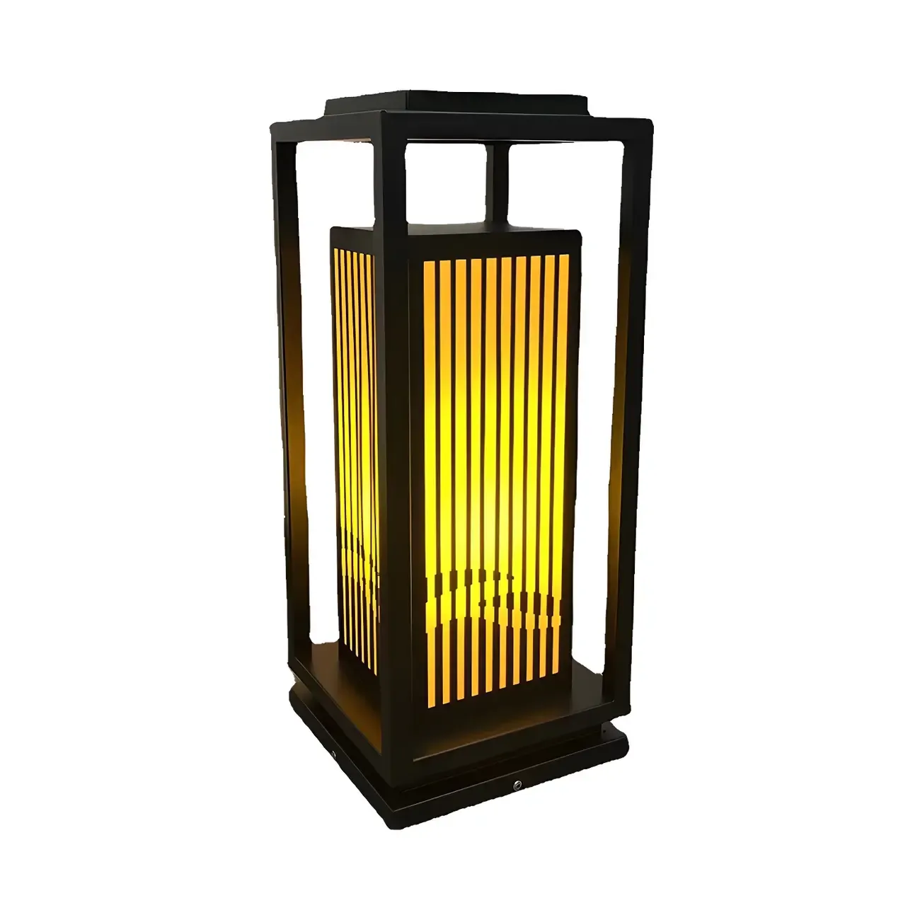Elegant Vertical Open Rectangle Shade Post Cap Light Image - 6
