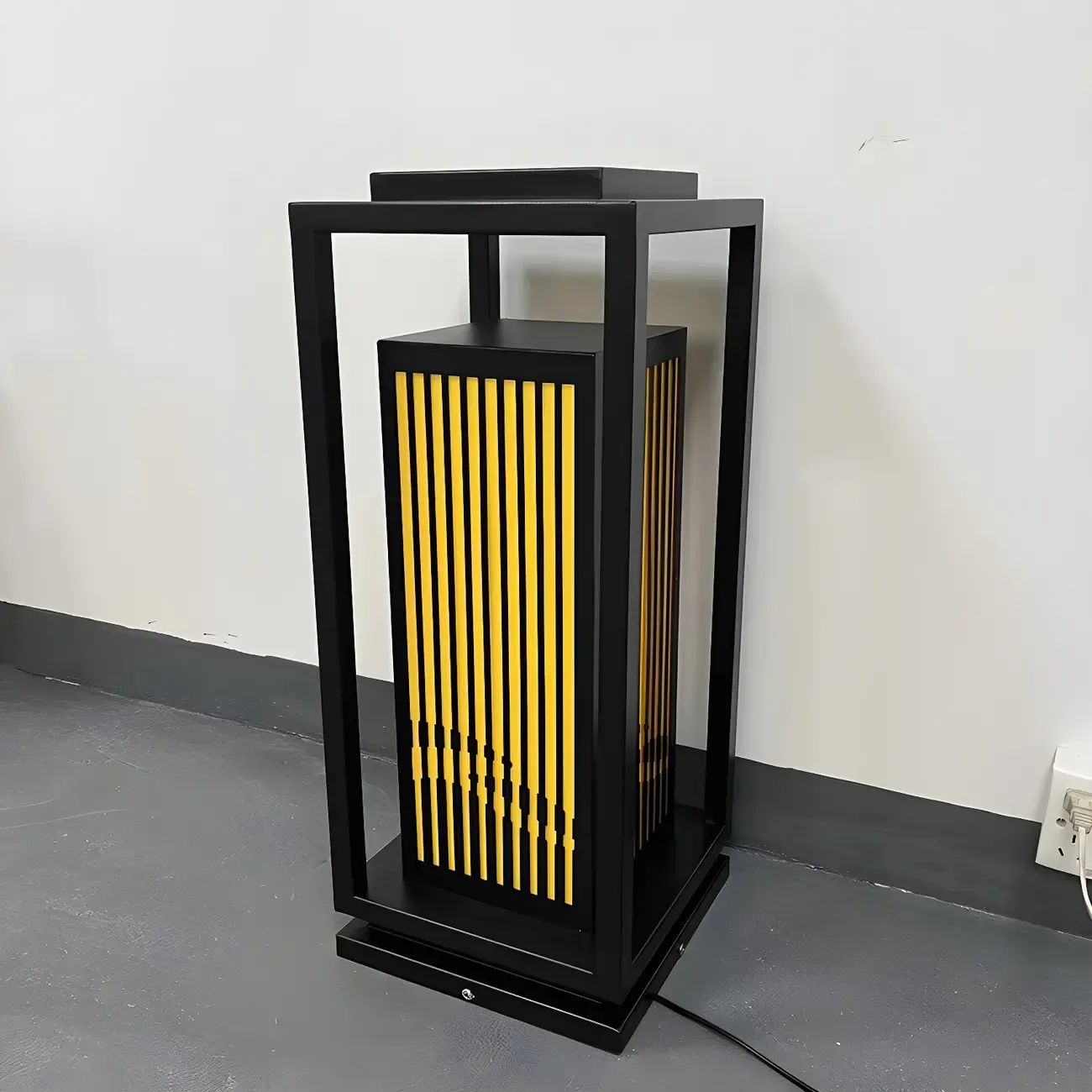 Elegant Vertical Open Rectangle Shade Post Cap Light Image - 9