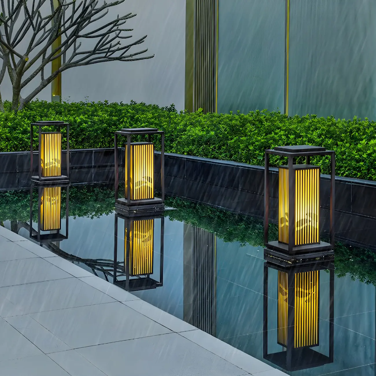 Elegant Vertical Open Rectangle Shade Post Cap Light Image - 3 | homeyfad