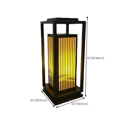 Elegant Vertical Open Rectangle Shade Post Cap Light #size