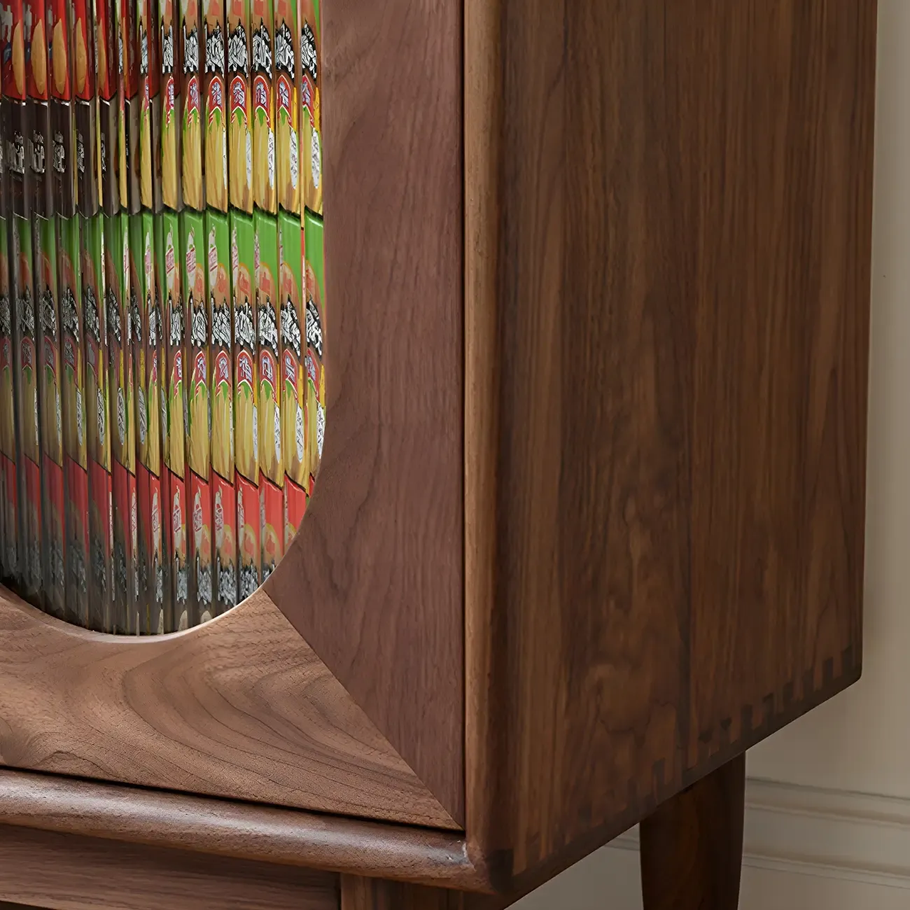 Traditional Wooden Display Cabinet with Glass Doors and Drawers Image - 8