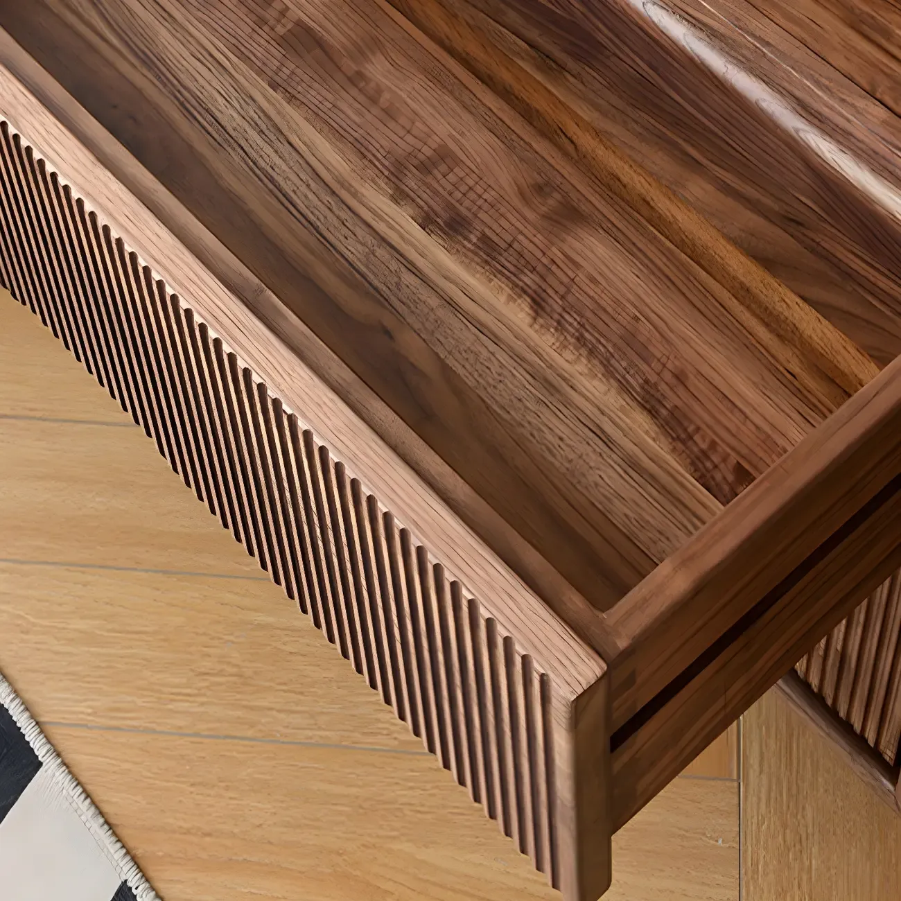 Traditional Wooden Display Cabinet with Glass Doors and Drawers Image - 9