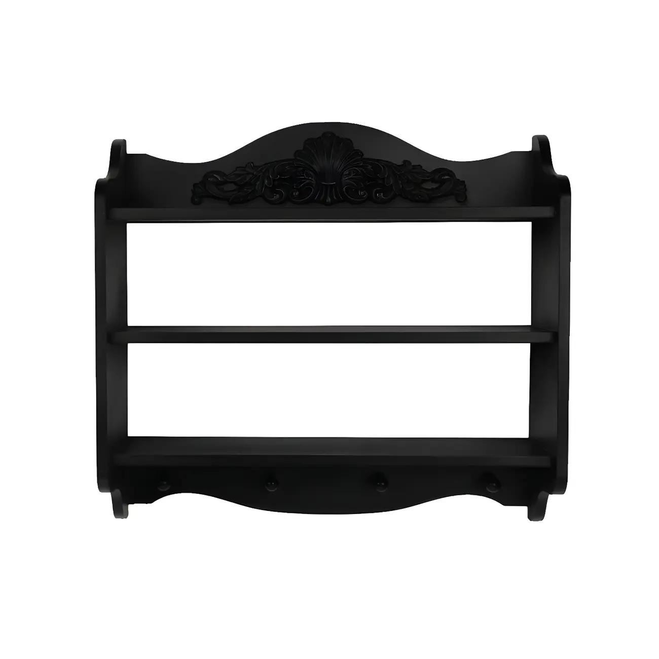 Small Black Wooden Wall-Mounted Display Cabinet Image - 2 | homeyfad