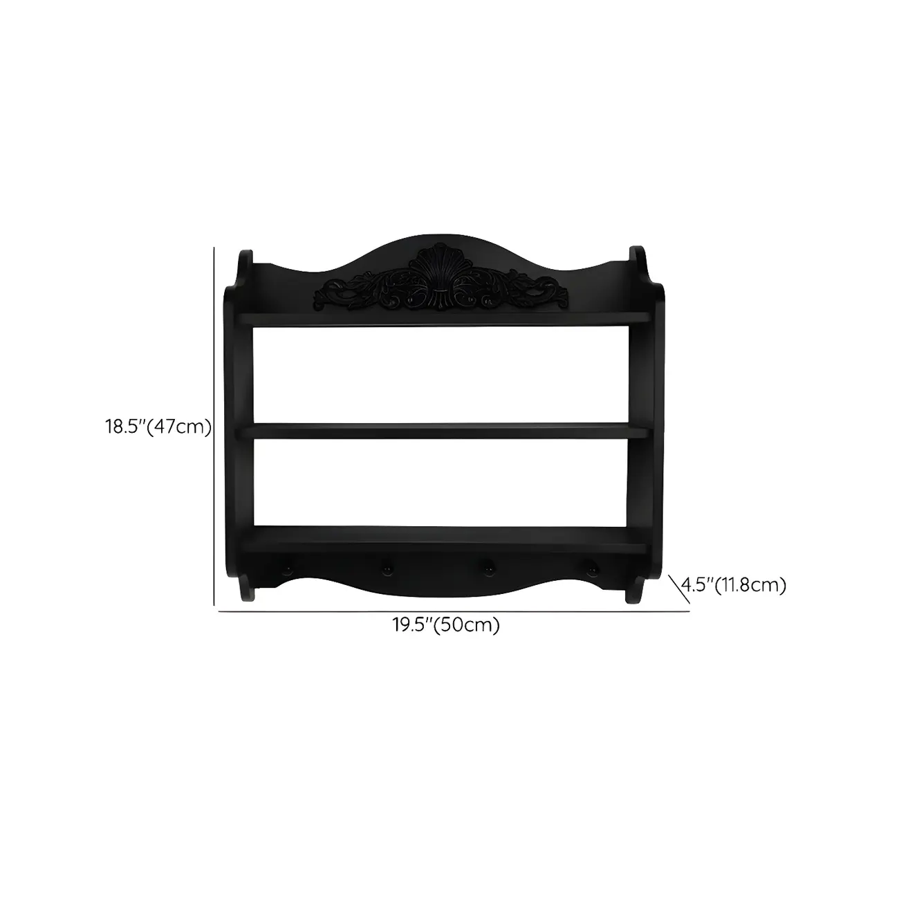 Small Black Wooden Wall-Mounted Display Cabinet #size | homeyfad