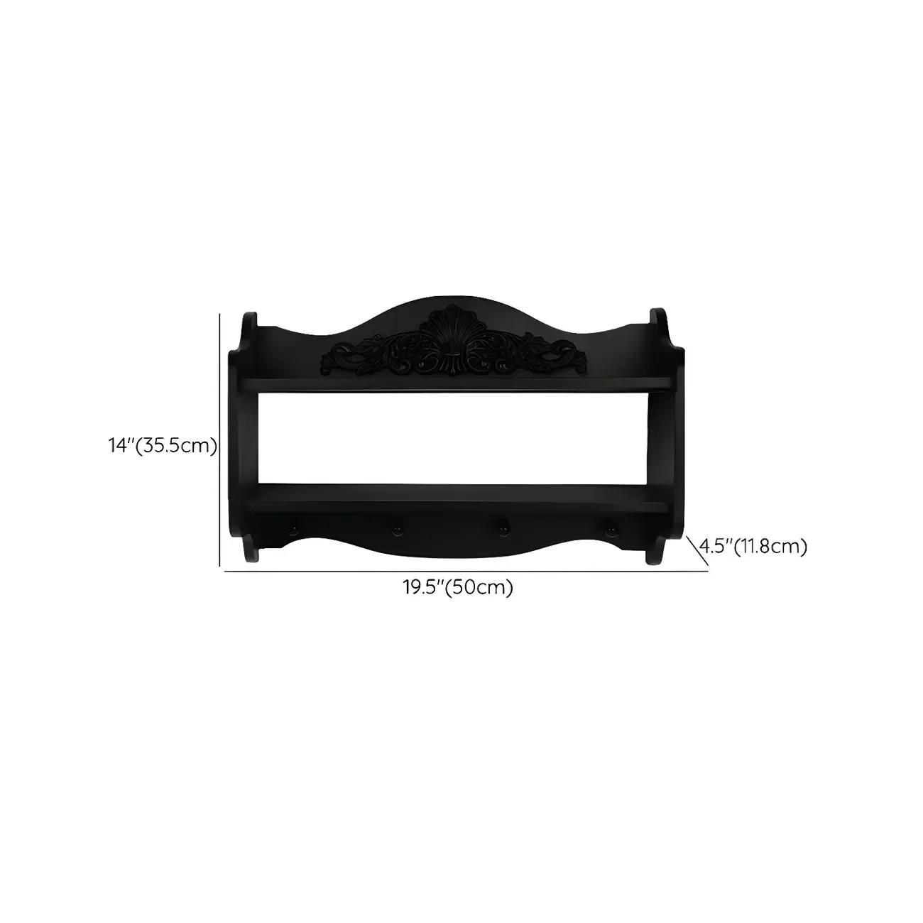 Small Black Wooden Wall-Mounted Display Cabinet Image - 11