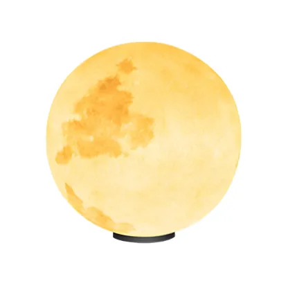 Yellow Moon-Theme Globe Resin Post Cap Light Image - 6