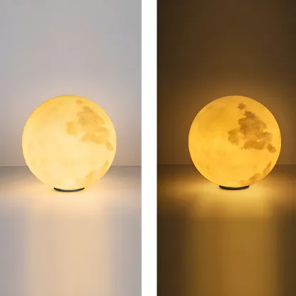 Yellow Moon-Theme Globe Resin Post Cap Light Image - 7