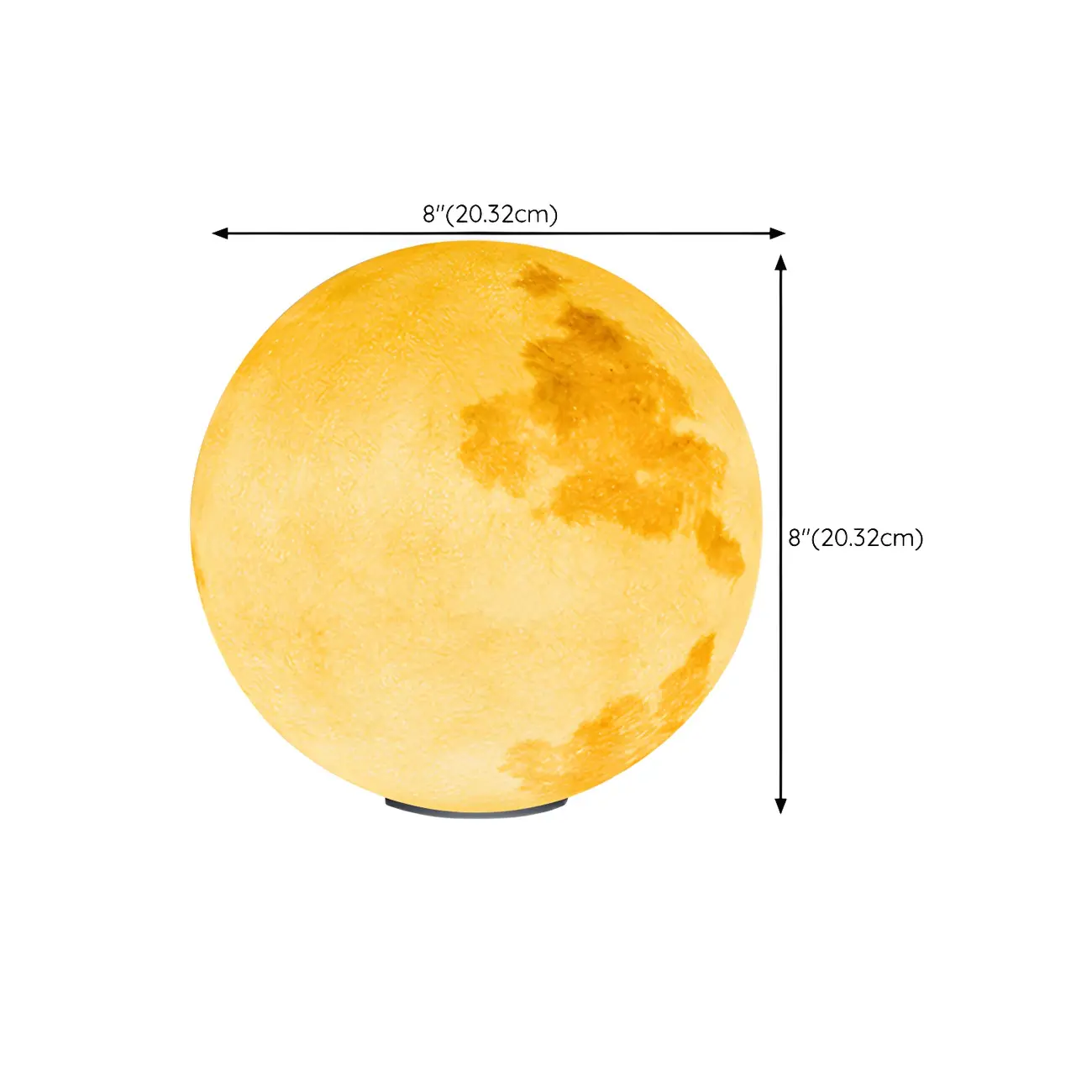 Yellow Moon-Theme Globe Resin Post Cap Light #size | homeyfad