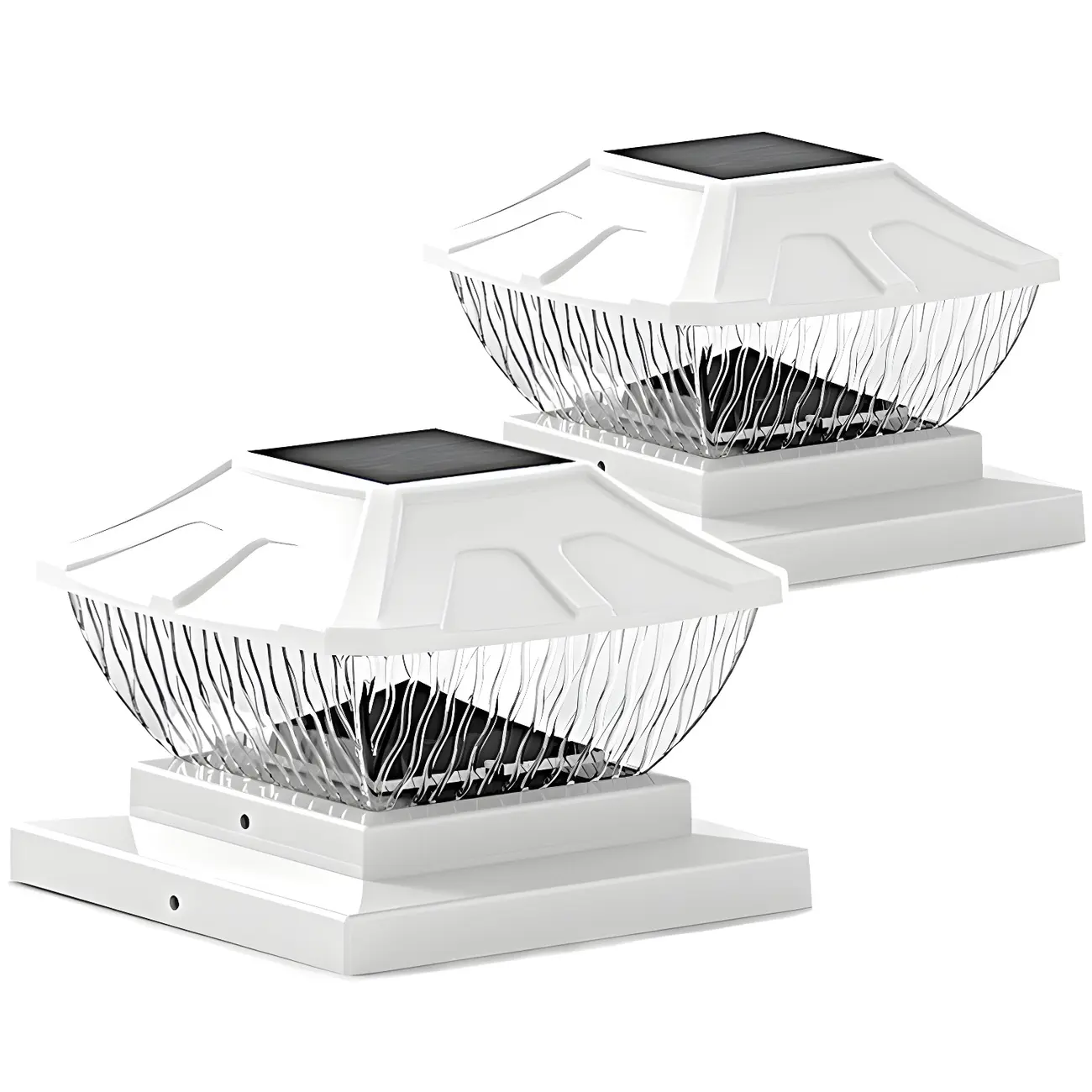 Solar Plastic Square Clear Shade Post Cap Light Image - 5 | homeyfad