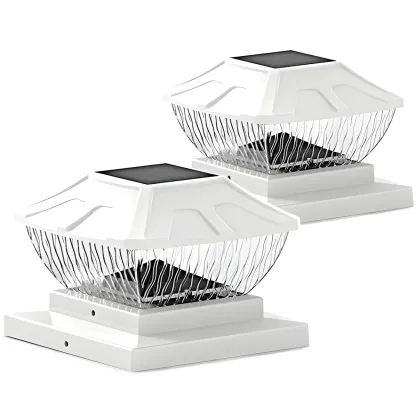 Solar Plastic Square Clear Shade Post Cap Light Image - 5