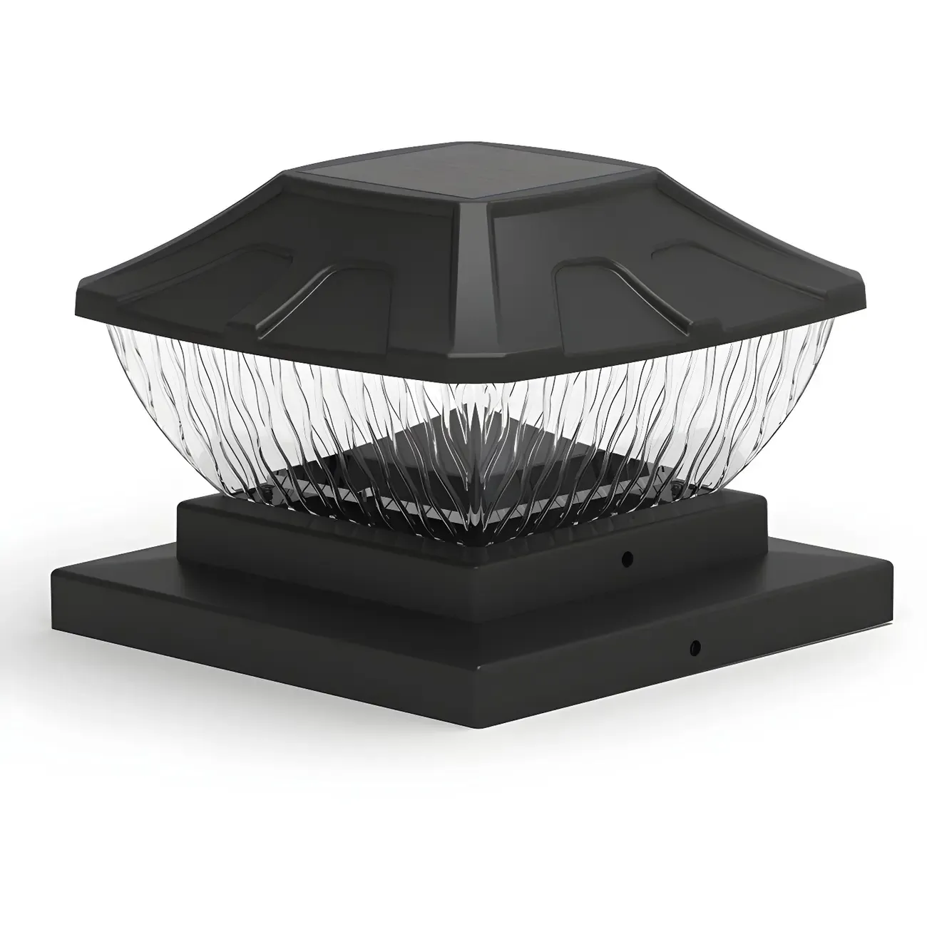 Solar Plastic Square Clear Shade Post Cap Light Image - 4