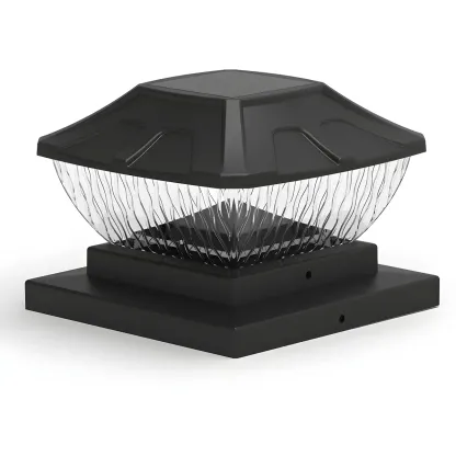 Solar Plastic Square Clear Shade Post Cap Light Image - 4