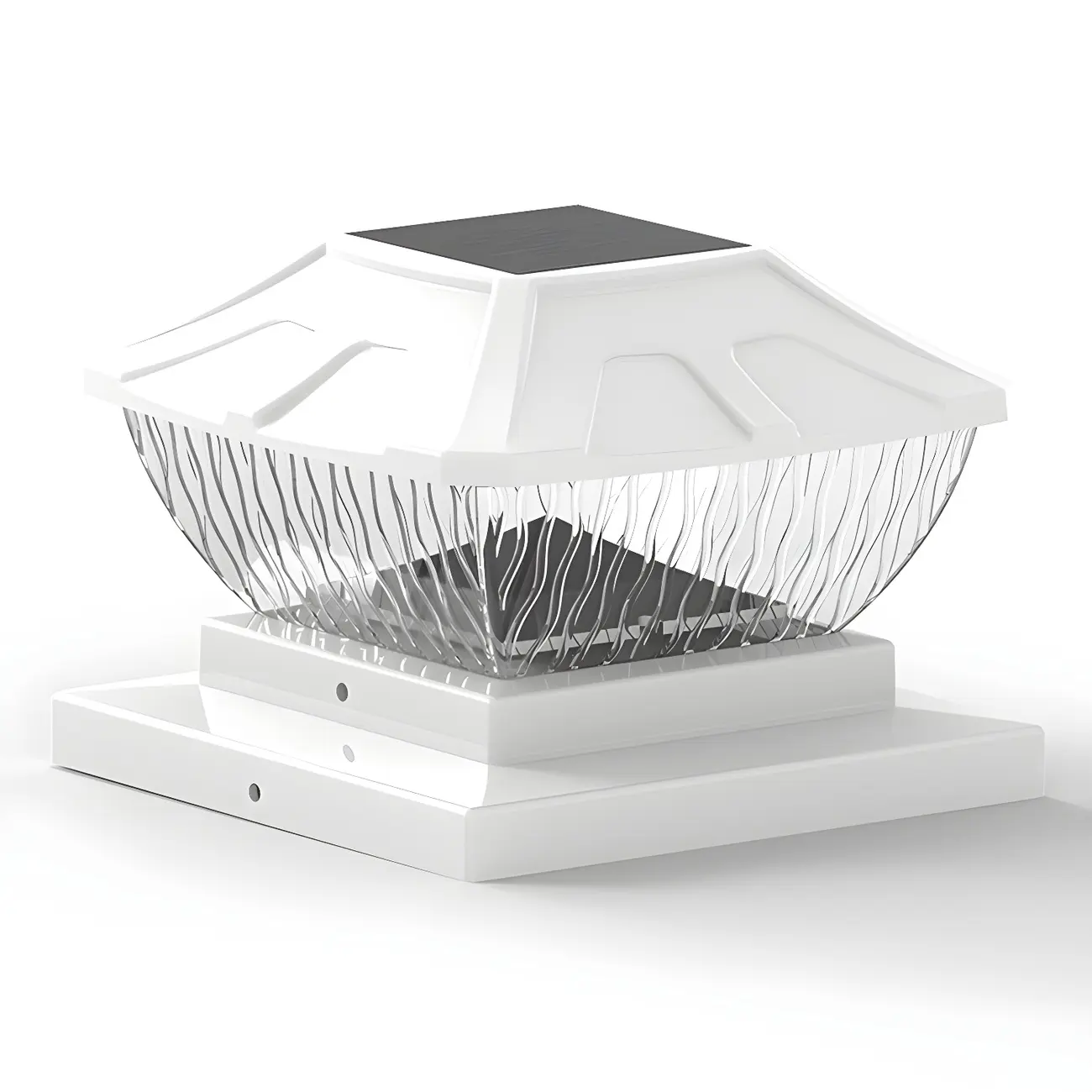 Solar Plastic Square Clear Shade Post Cap Light Image - 3 | homeyfad