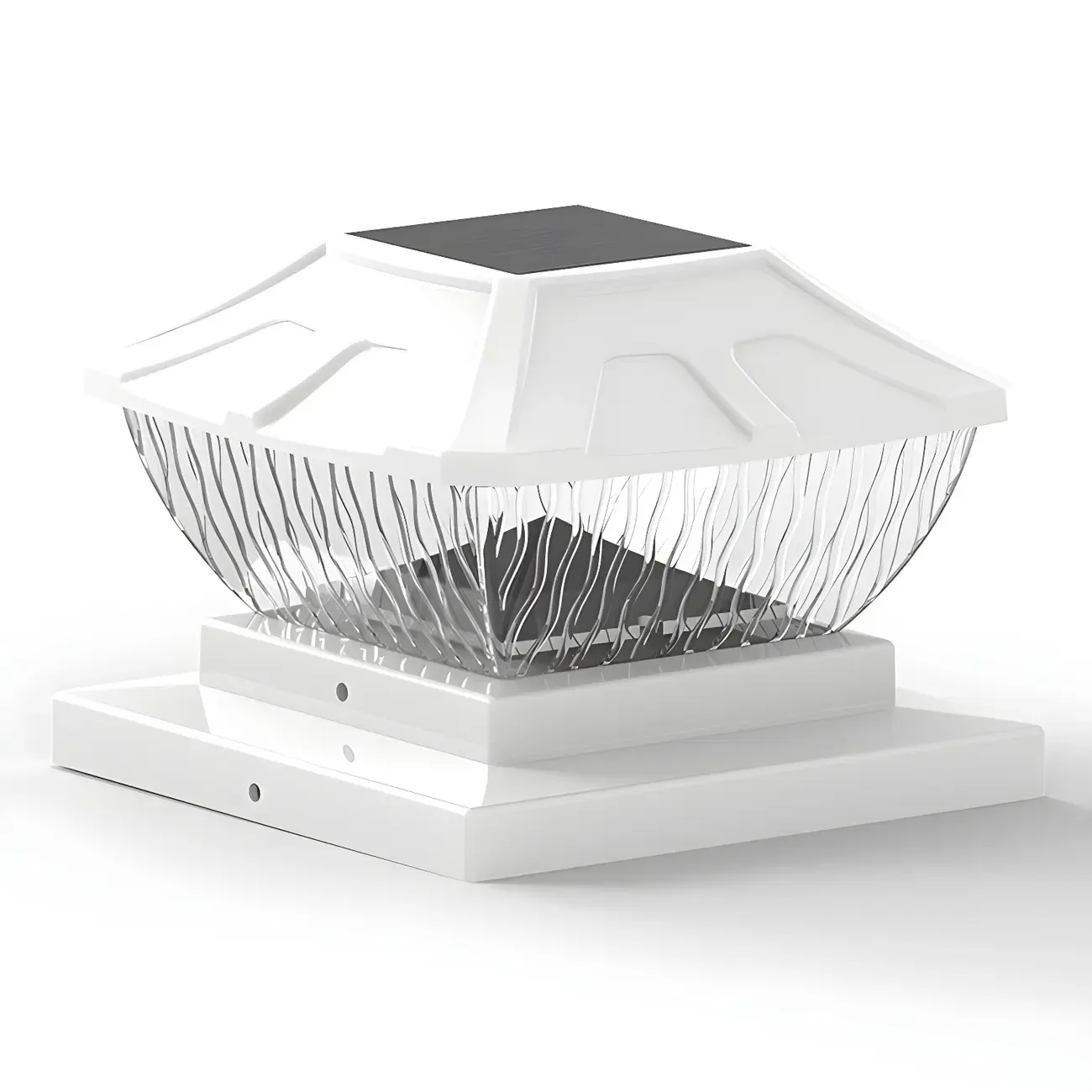 Solar Plastic Square Clear Shade Post Cap Light Image - 3