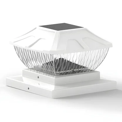 Solar Plastic Square Clear Shade Post Cap Light Image - 3