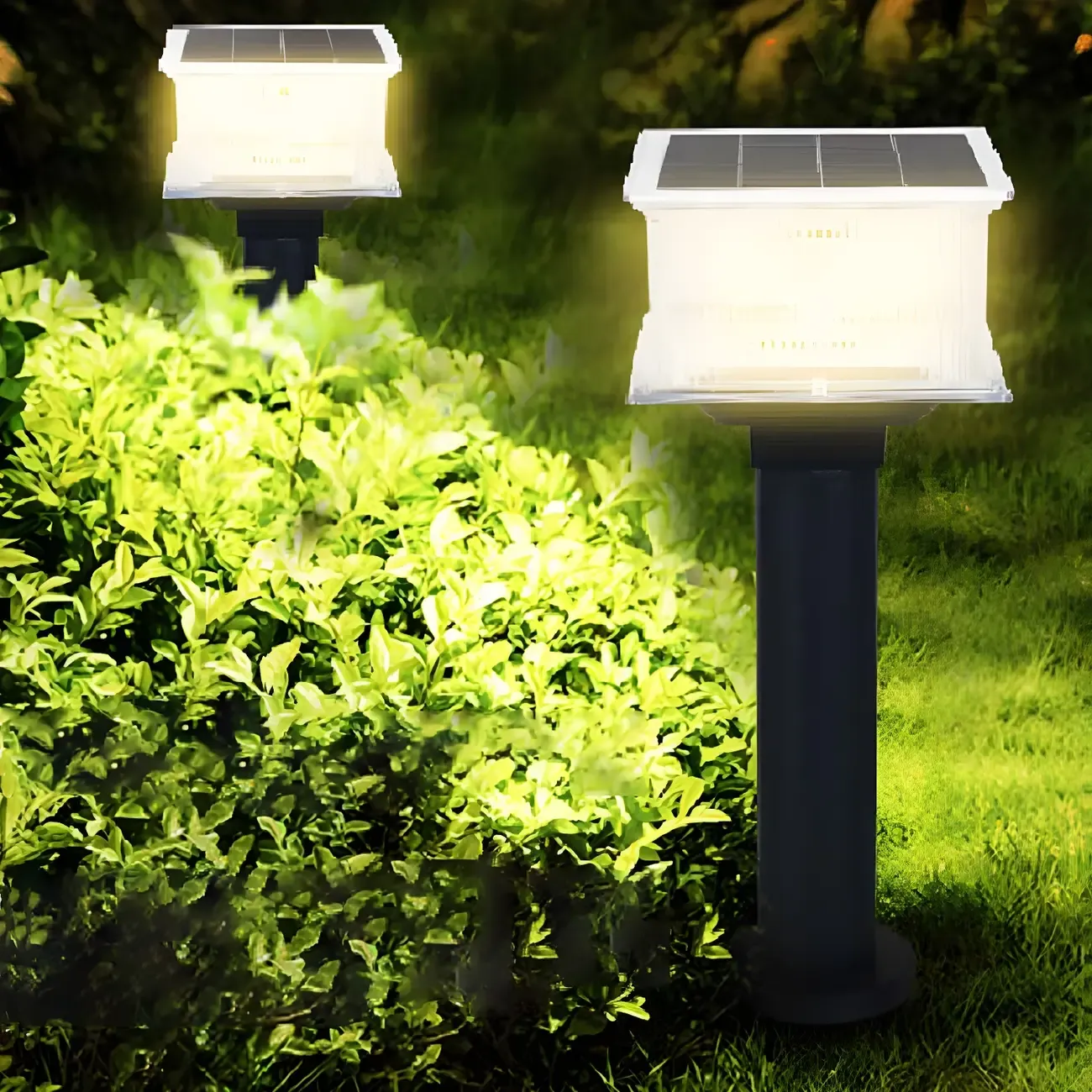 3 Color Light Solar Square Clear Post Cap Light Image - 1