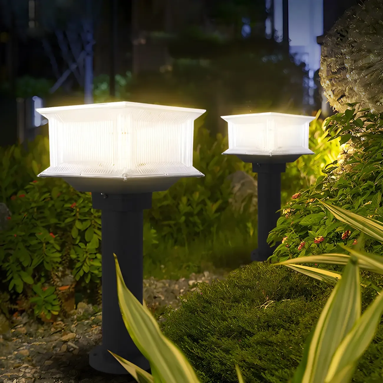3 Color Light Solar Square Clear Post Cap Light Image - 4