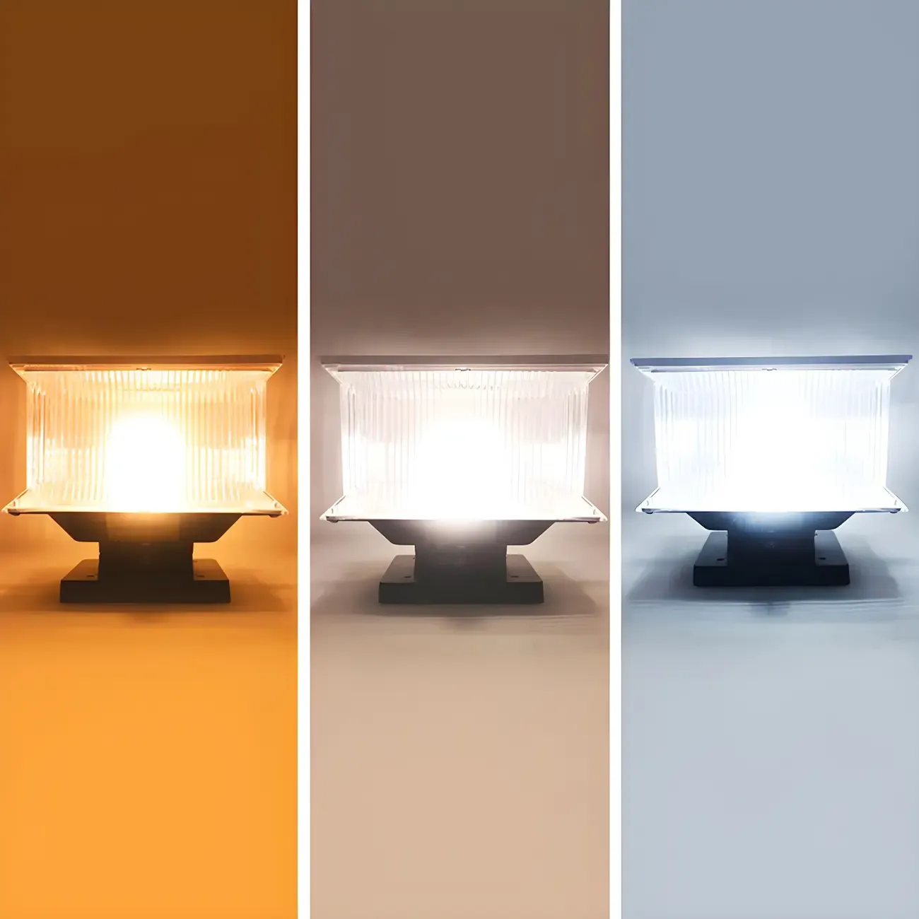 3 Color Light Solar Square Clear Post Cap Light Image - 7