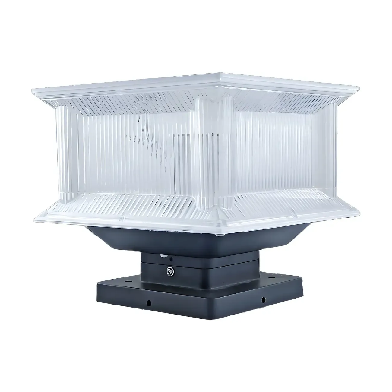 3 Color Light Solar Square Clear Post Cap Light Image - 9