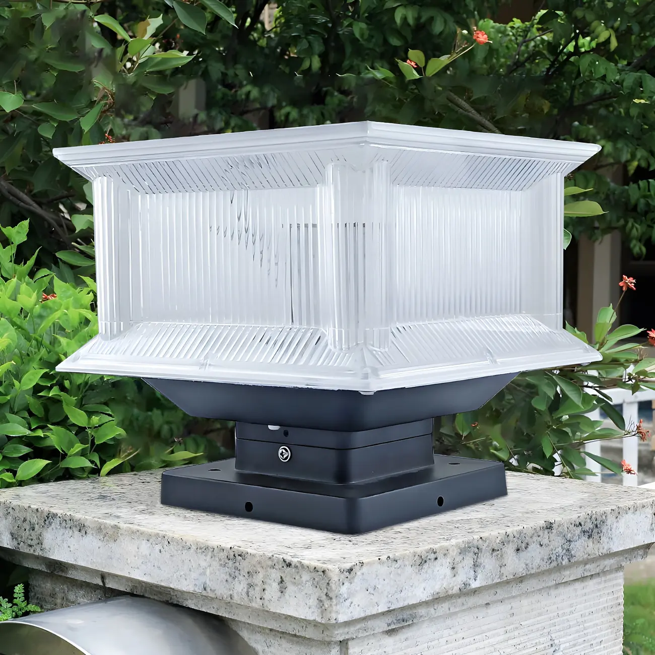 3 Color Light Solar Square Clear Post Cap Light Image - 2 | homeyfad