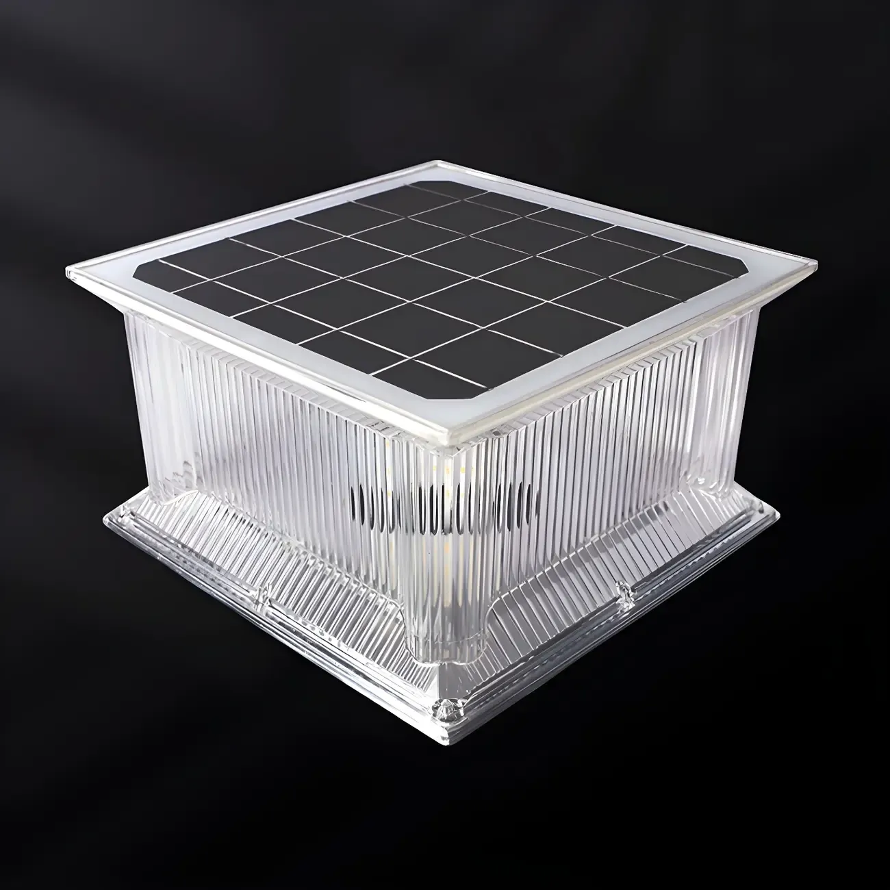 3 Color Light Solar Square Clear Post Cap Light Image - 12