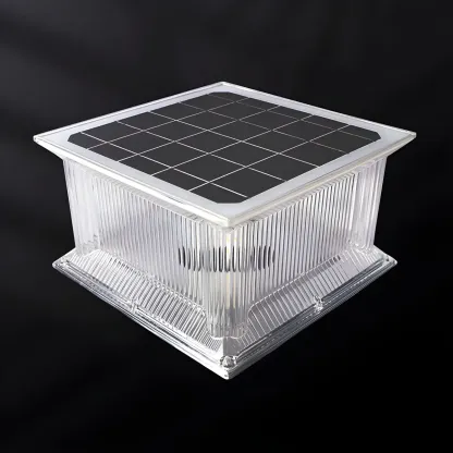 3 Color Light Solar Square Clear Post Cap Light Image - 12