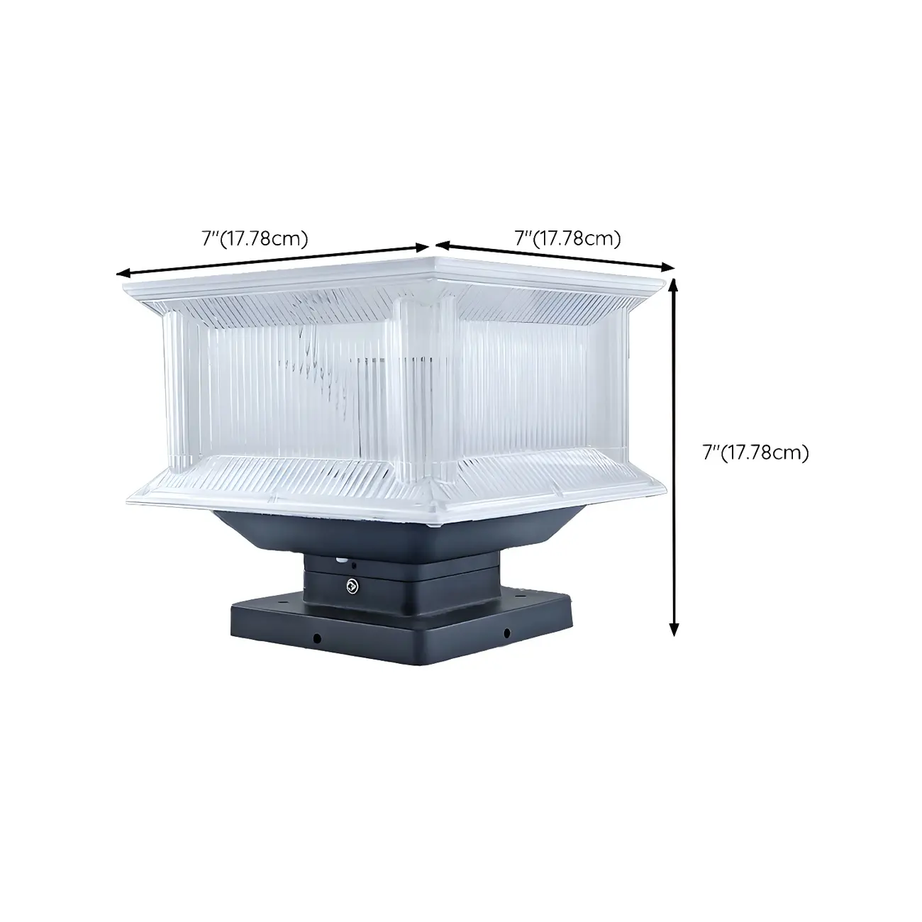 3 Color Light Solar Square Clear Post Cap Light #size | homeyfad