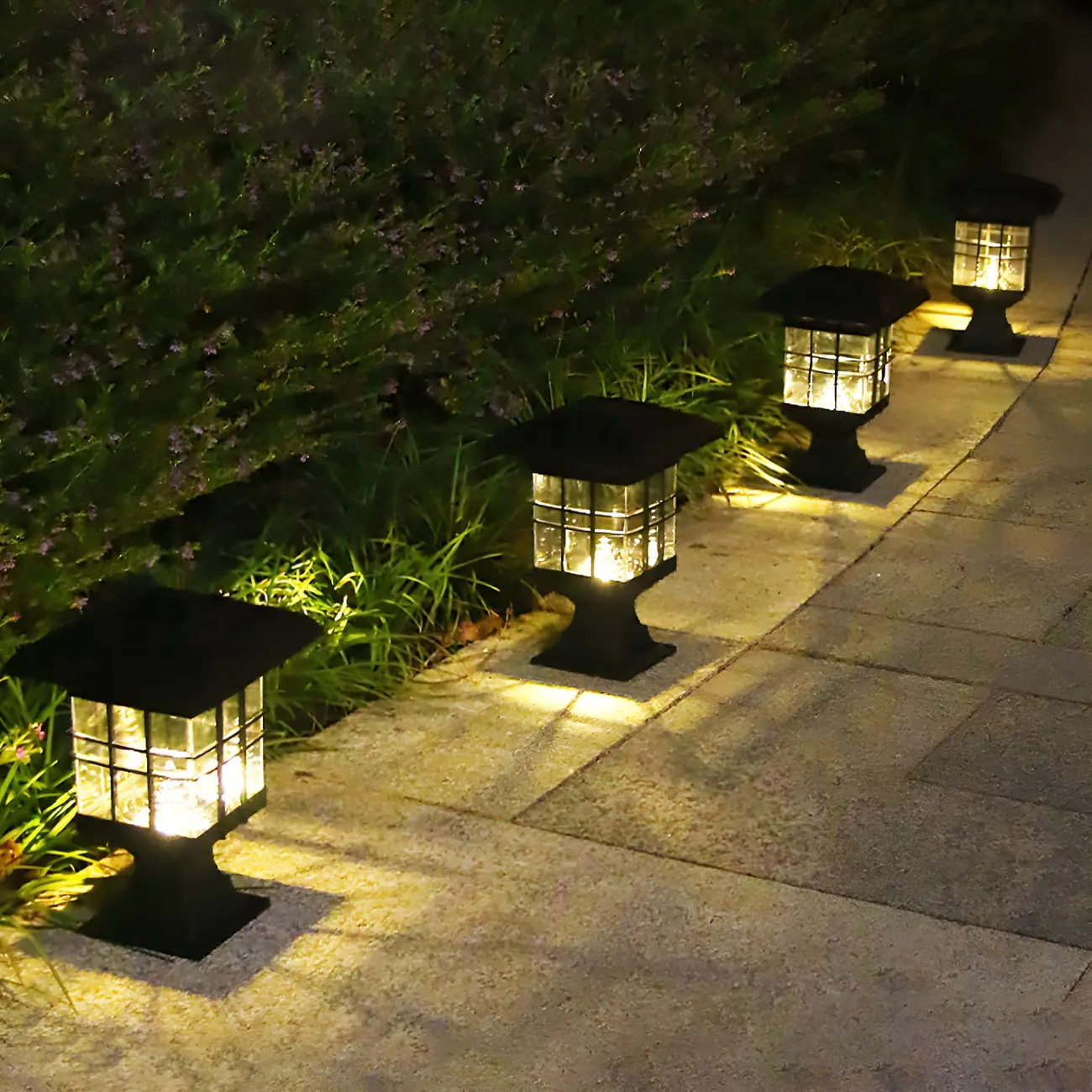 Black Solar Plastic Rectangle Shape Post Cap Light Image - 1 | homeyfad