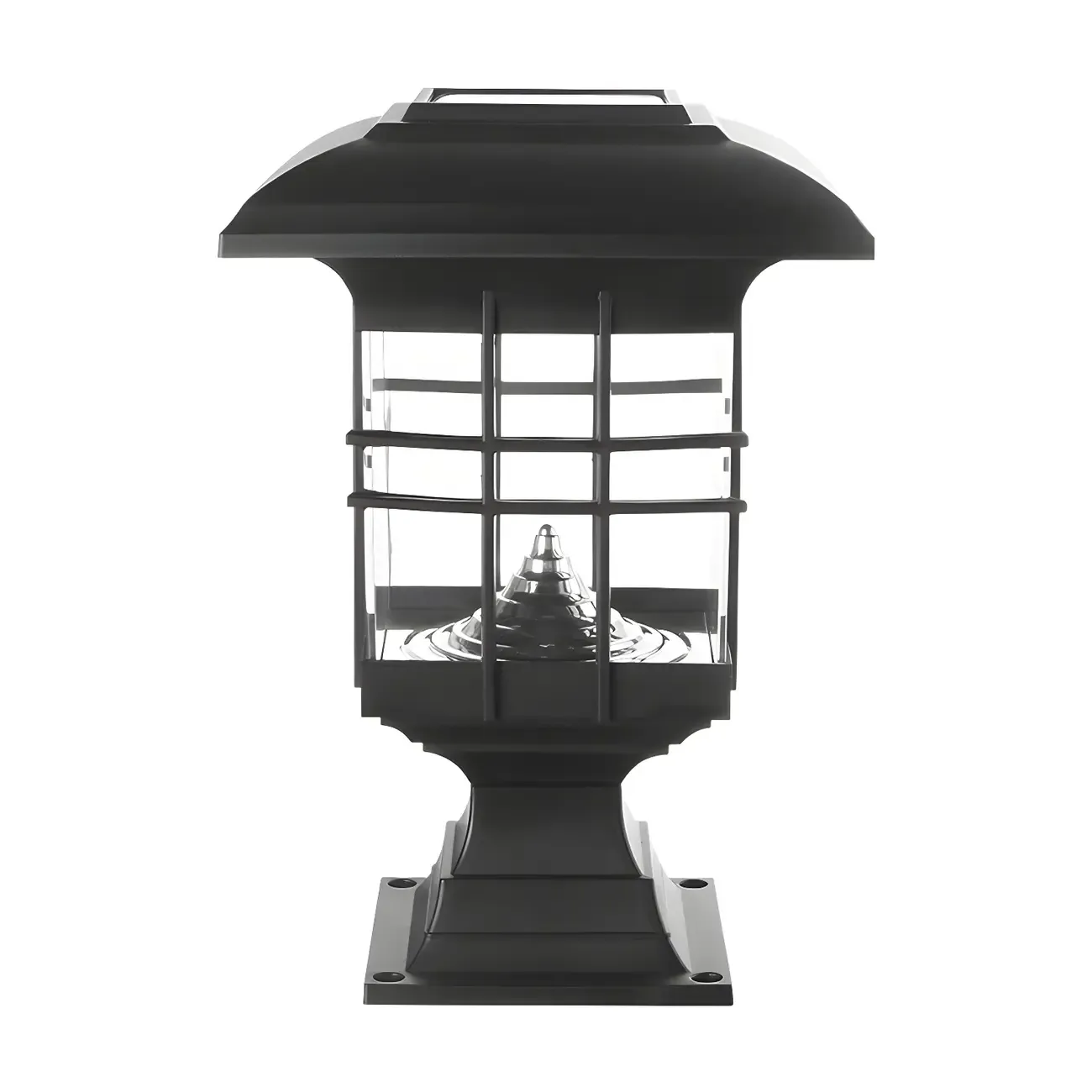 Black Solar Plastic Rectangle Shape Post Cap Light Image - 8