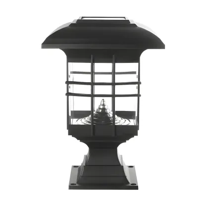 Black Solar Plastic Rectangle Shape Post Cap Light Image - 8