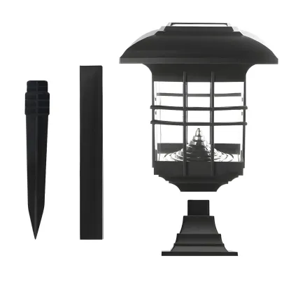Black Solar Plastic Rectangle Shape Post Cap Light Image - 9