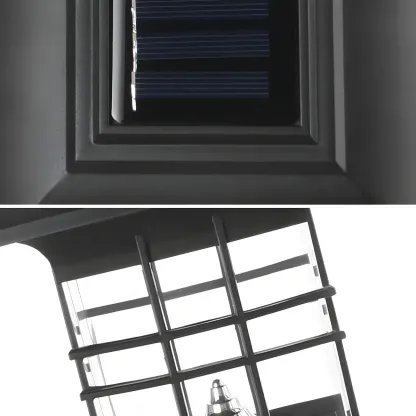 Black Solar Plastic Rectangle Shape Post Cap Light Image - 10