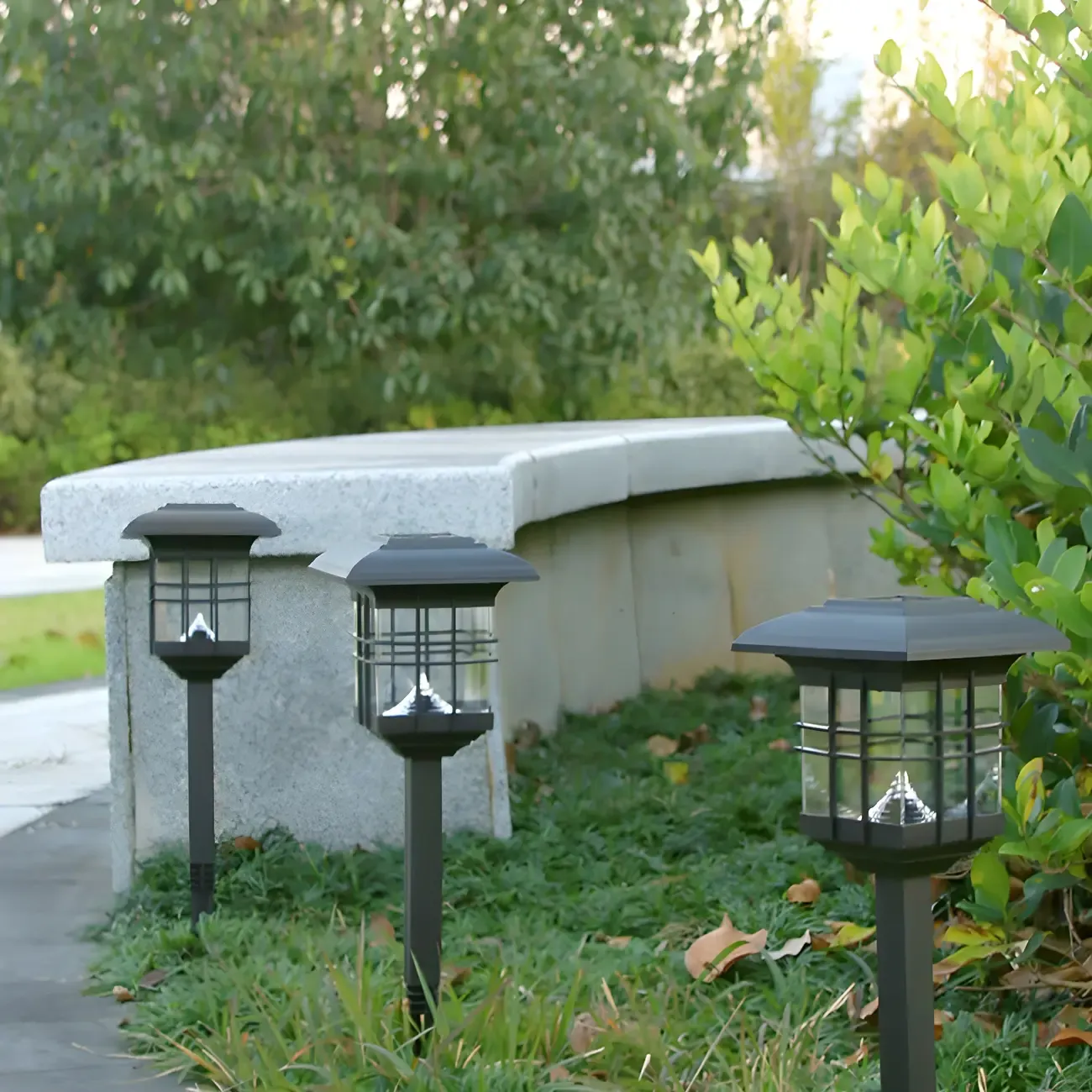 Black Solar Plastic Rectangle Shape Post Cap Light Image - 5