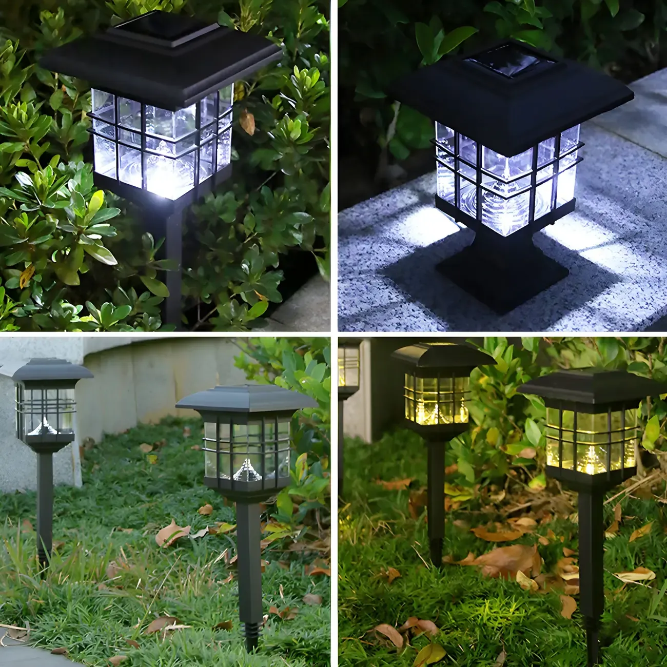 Black Solar Plastic Rectangle Shape Post Cap Light Image - 7