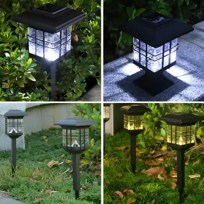 Black Solar Plastic Rectangle Shape Post Cap Light Image - 7