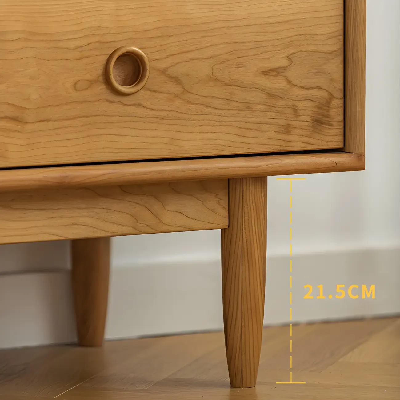 Nordic Natural Cherry Wooden Double Dresser with Drawers Image - 9