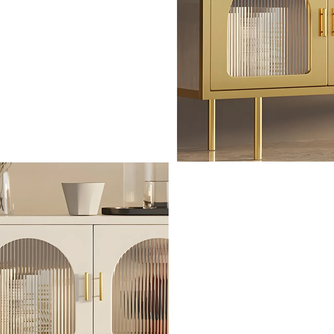 Durable Metal Juliet Arc TV Stand with Cabinet for Living Room Image - 11 | homeyfad