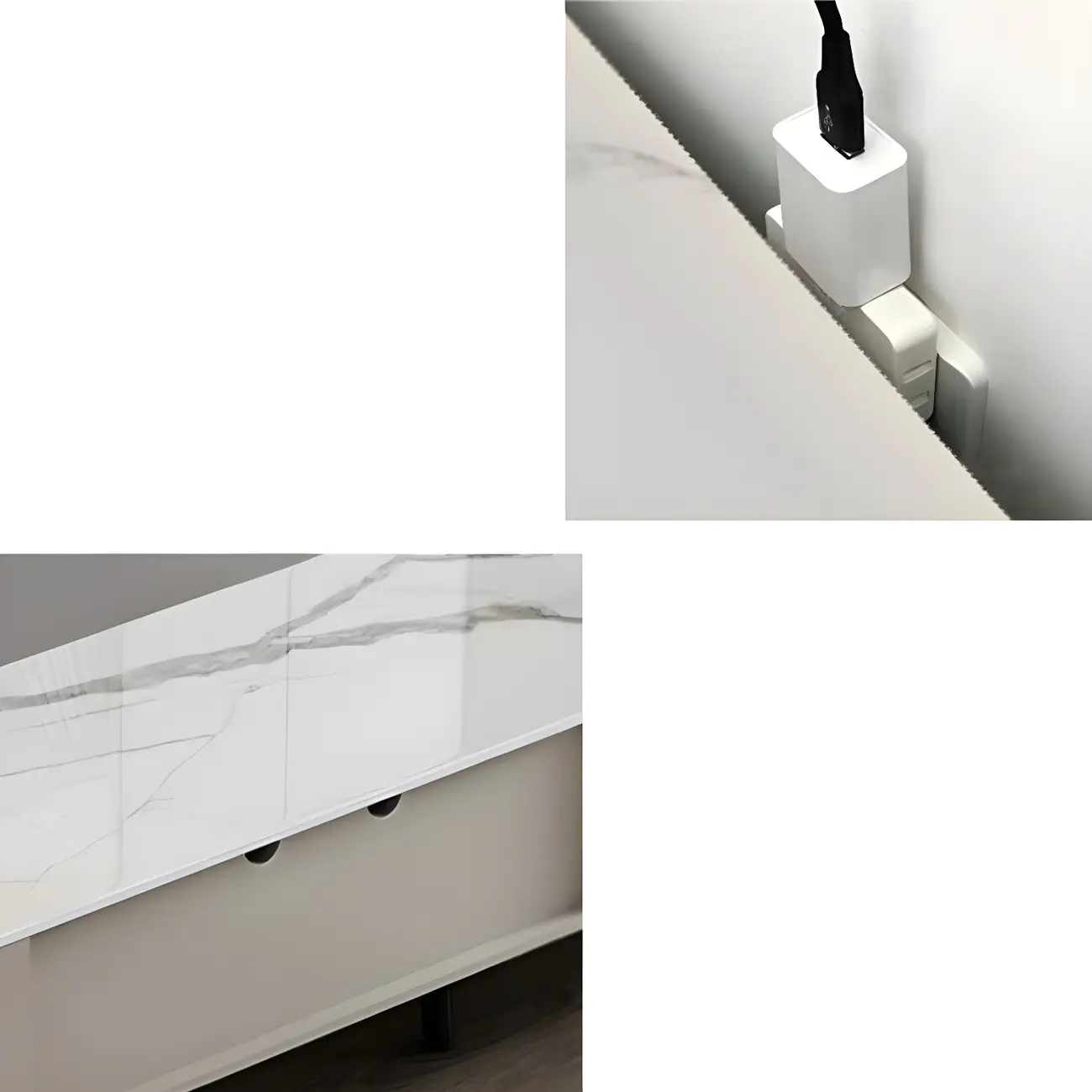 Durable Beige Wooden TV Stand with Open Storage & Drawers Image - 9 | homeyfad