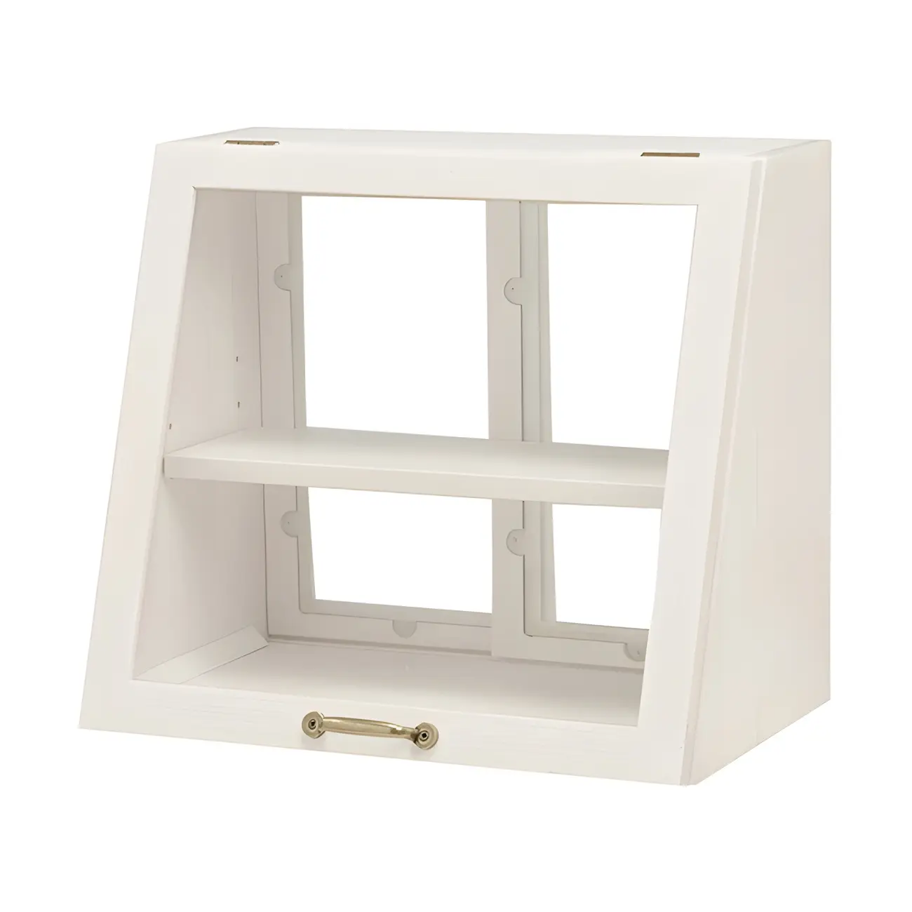 Wooden Ladder Display Cabinet with Sliding Glass Doors Image - 2 | homeyfad