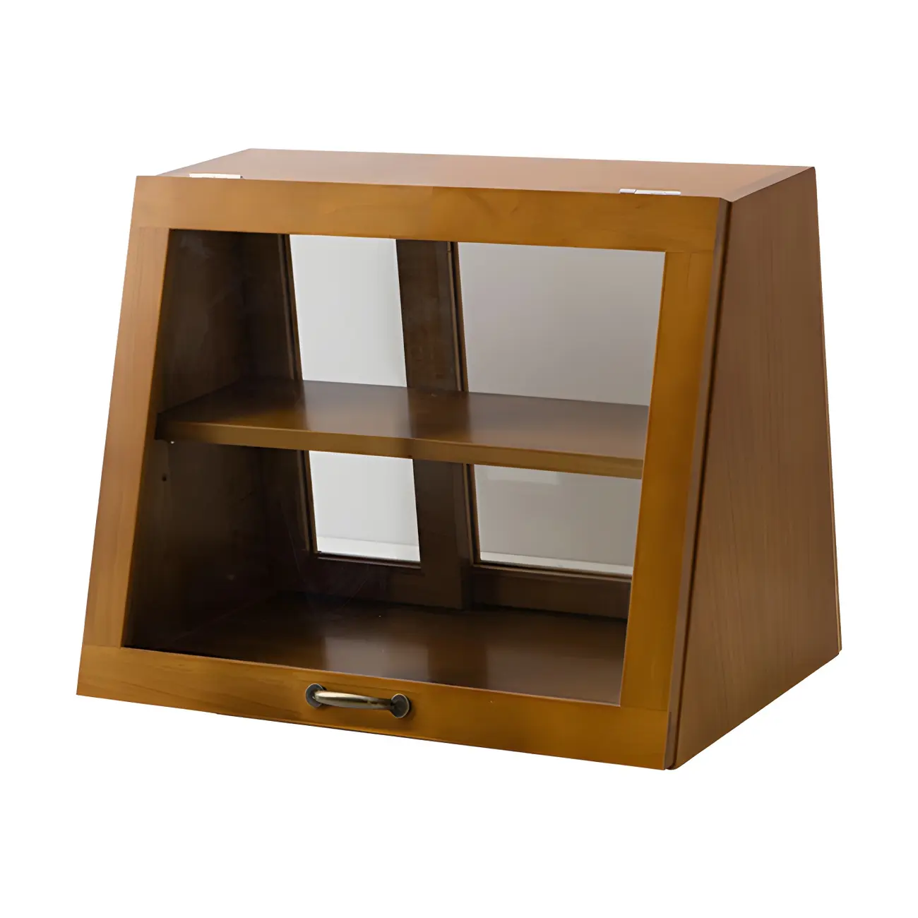 Wooden Ladder Display Cabinet with Sliding Glass Doors Image - 3 | homeyfad