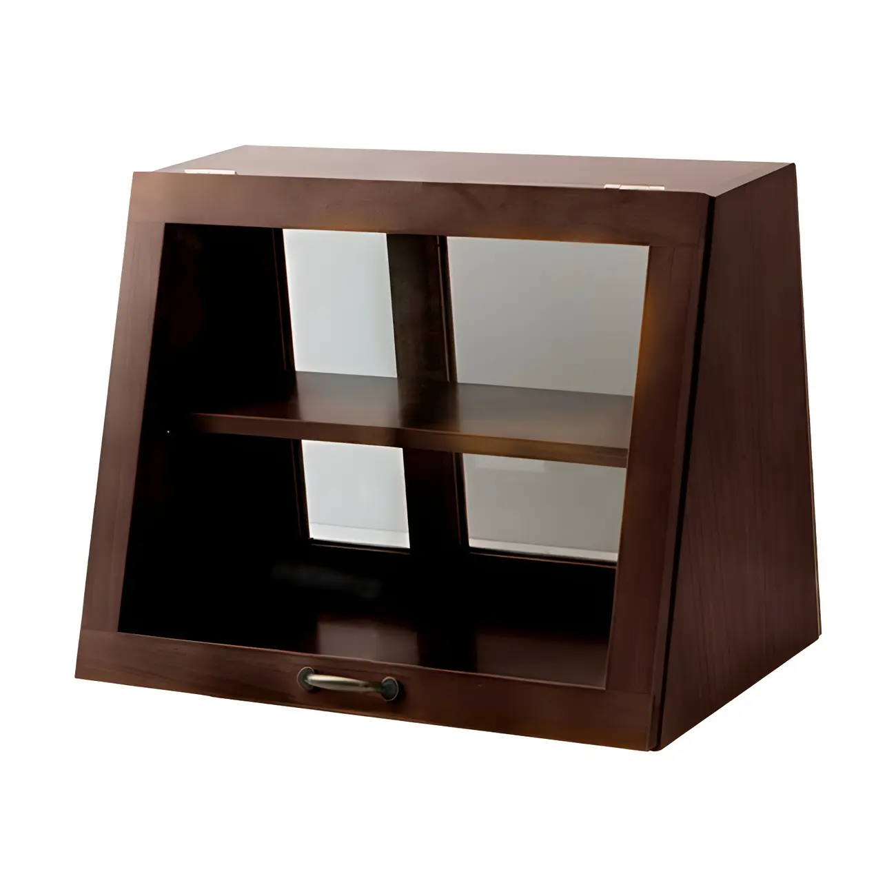 Wooden Ladder Display Cabinet with Sliding Glass Doors Image - 7 | homeyfad