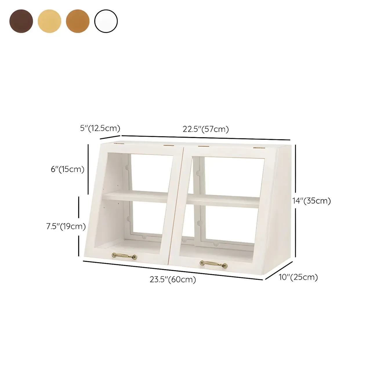 Wooden Ladder Display Cabinet with Sliding Glass Doors Image - 25