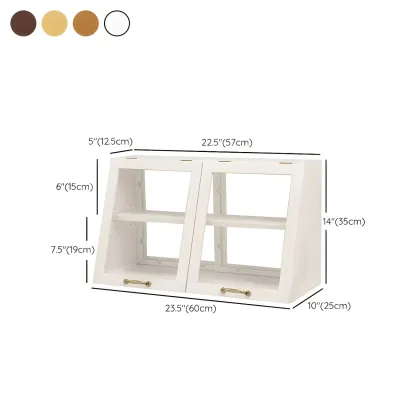 Wooden Ladder Display Cabinet with Sliding Glass Doors Image - 25