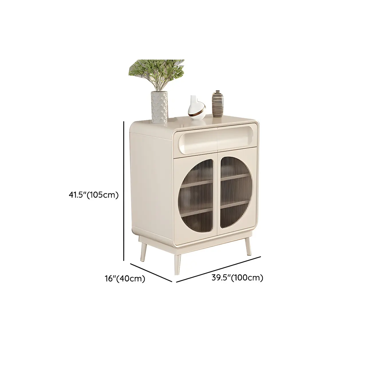 Modern White Wooden Glass No Handle Storage Cabinet #size | homeyfad