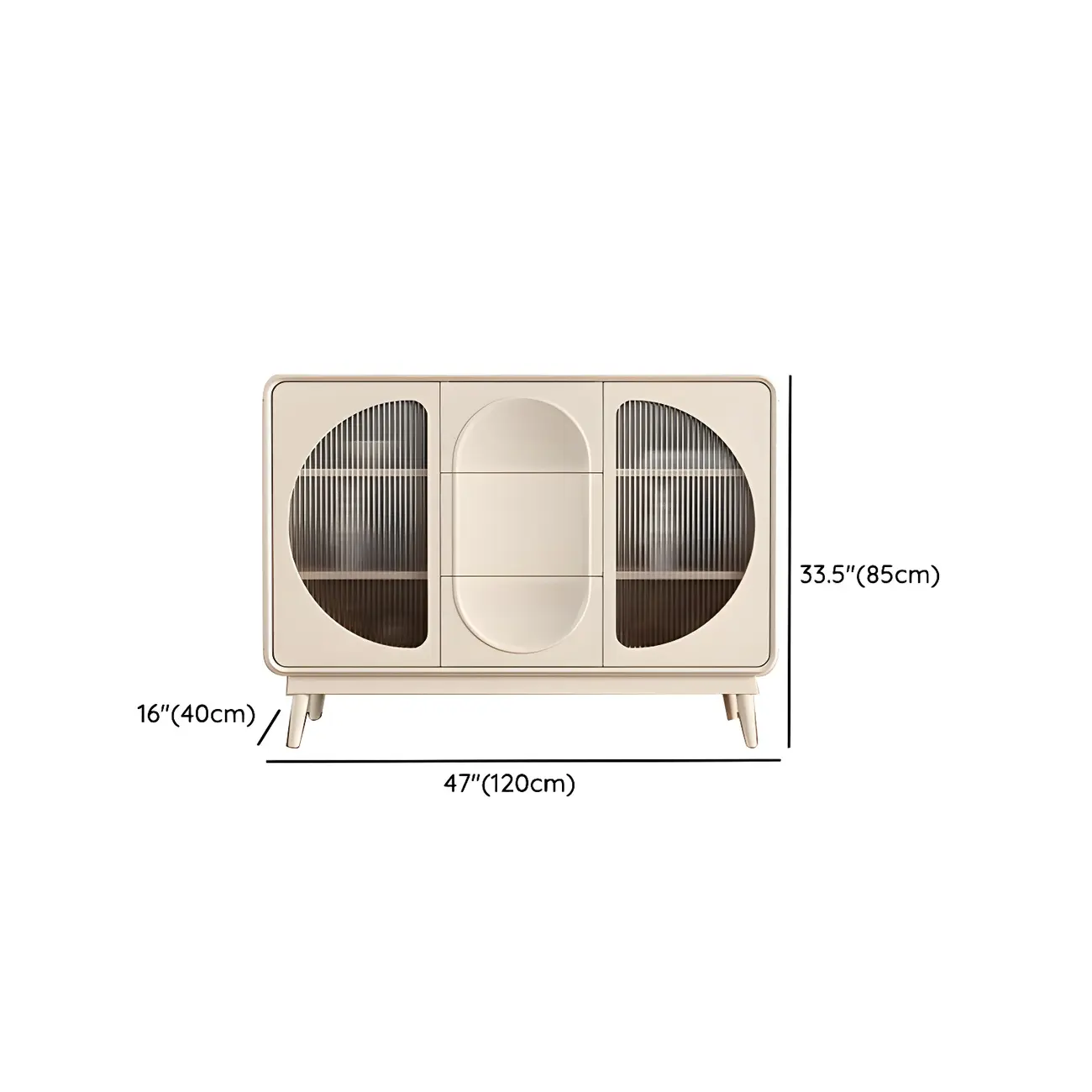 Modern White Wooden Glass No Handle Storage Cabinet Image - 14 | homeyfad